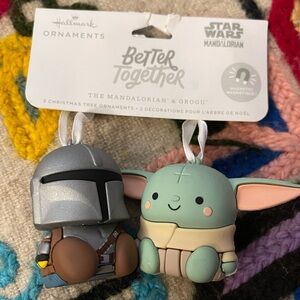 NWT Hallmark Mandalorian and Grogu Ornaments